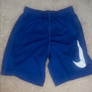 Nike Men's Athletic Shorts in Blue with White Swoosh